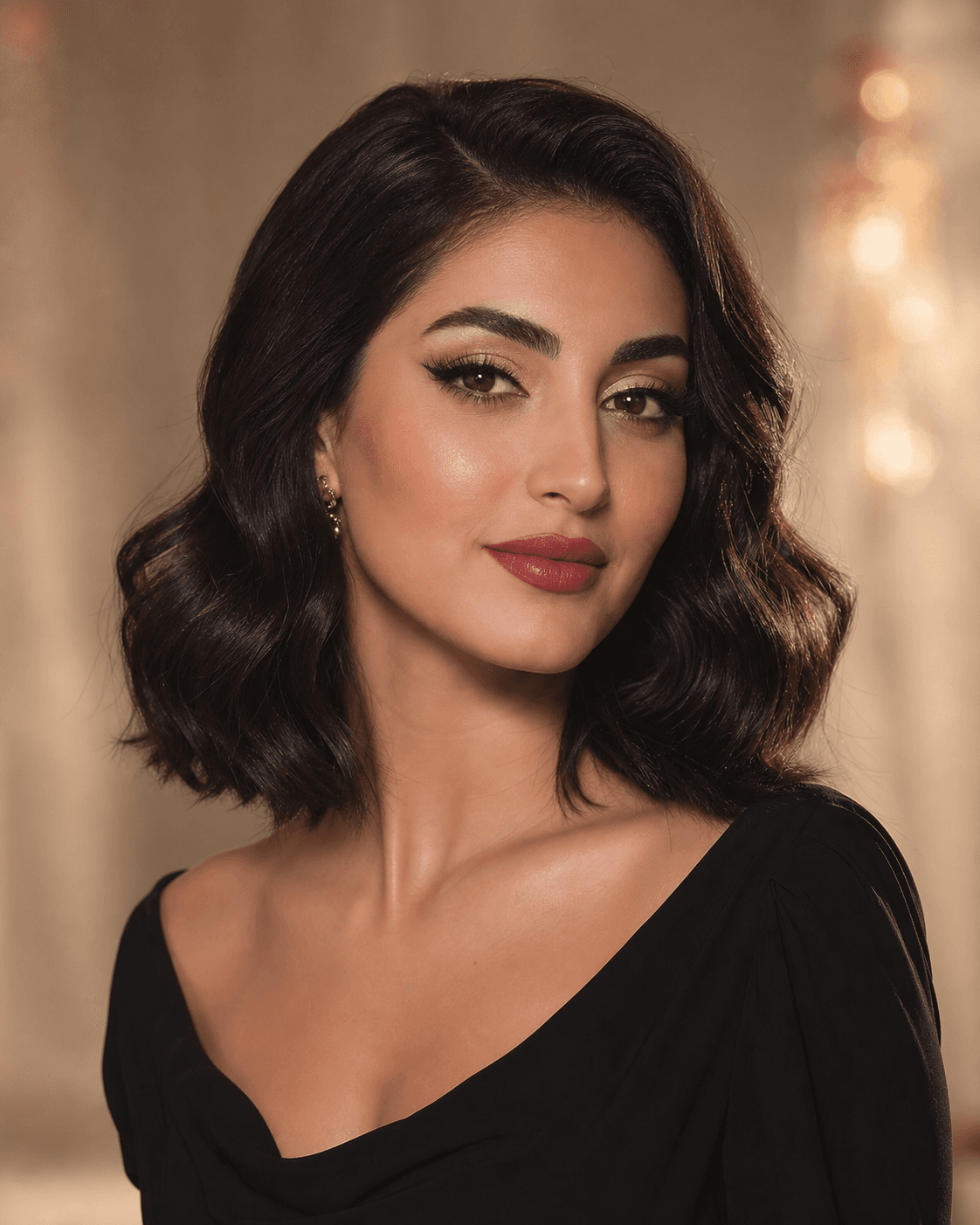 Style inspiration: Hollywood glam with matte rose-red lip
